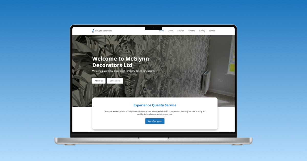 Professional WordPress website designed for a small business in Glasgow.
